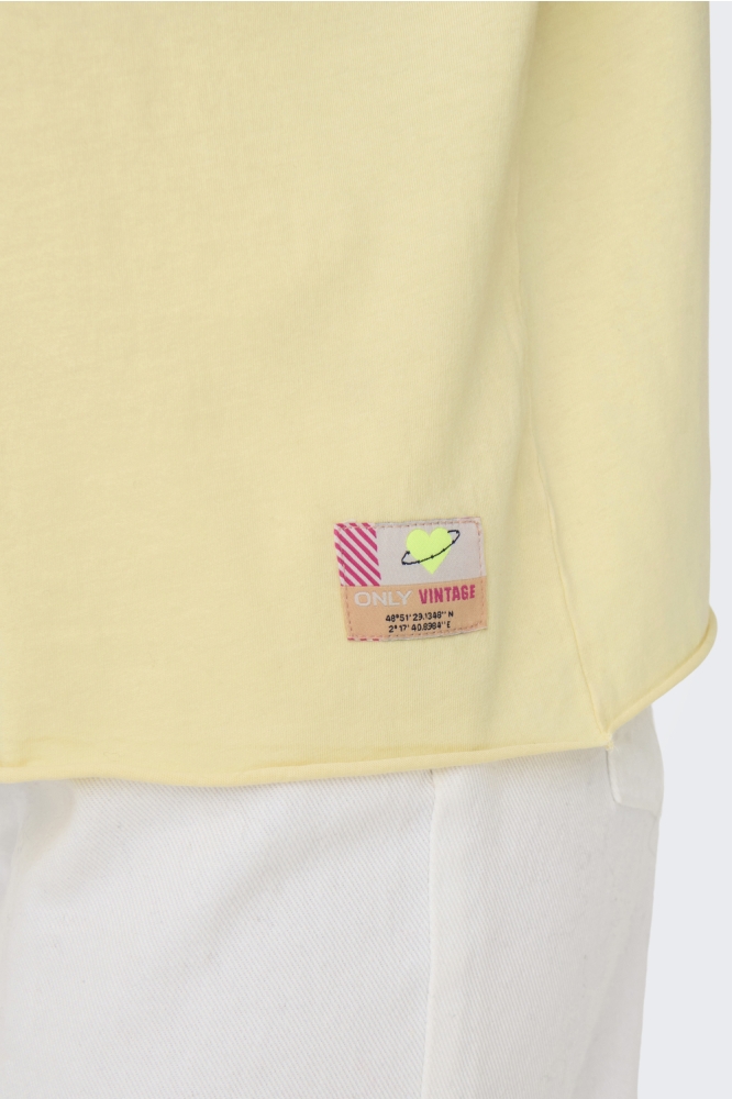 ONLMINNA S/S WASHED TOP CS JRS 15344958 DOUBLE CREAM /LABEL ONLY